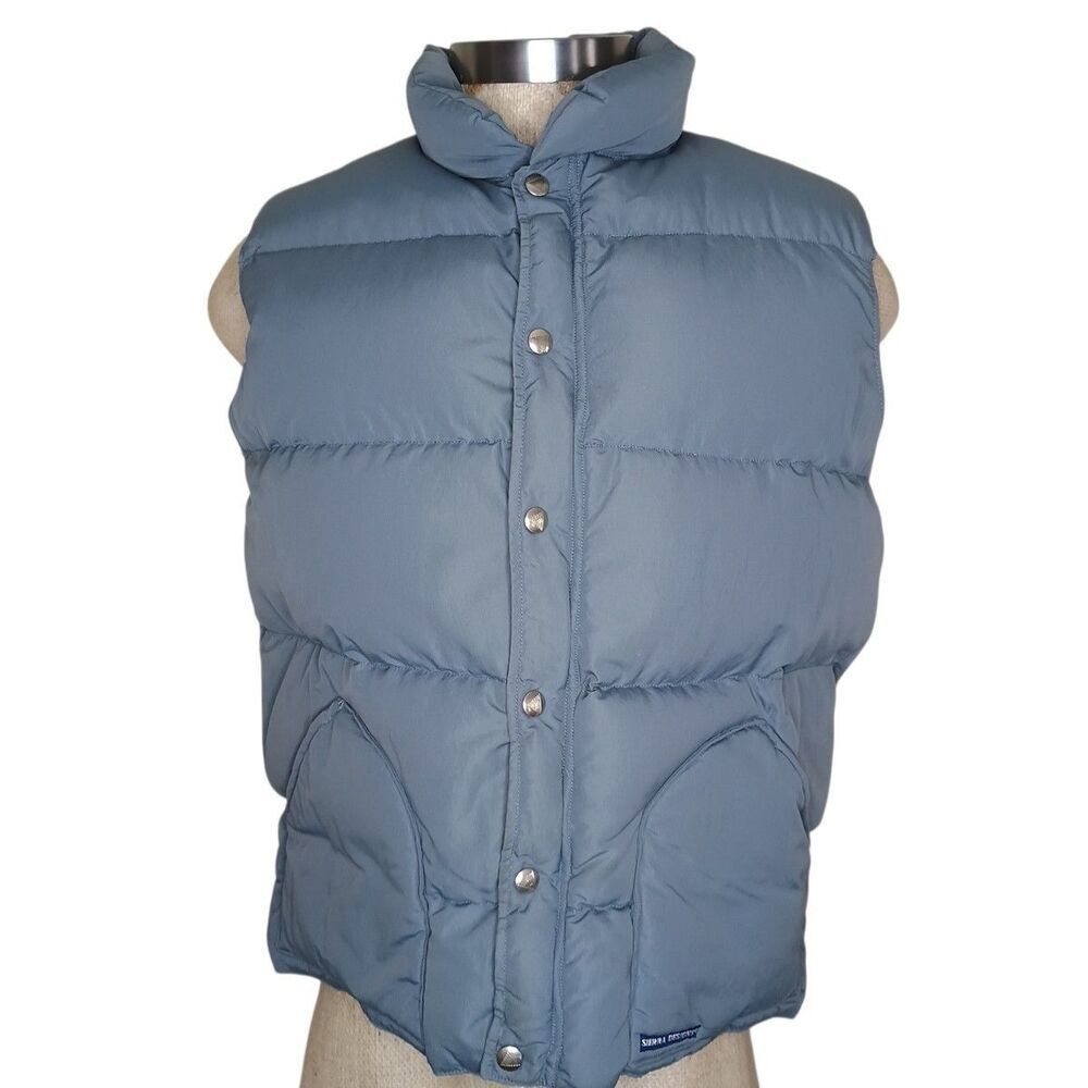 Vtg Sierra Designs Ski Jacket Vest Men’s Sz L Grey Casual 80s 90s Goosedown